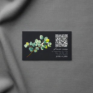 Carte D'accompagnement Branche Eucalyptus, mariage sombre boîtier rsvp