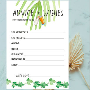 Carte D'accompagnement Brasserie Baby-Color Baby shower Conseils+Carte de