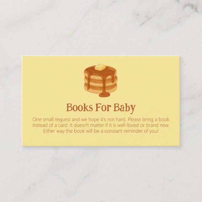 Carte D'accompagnement Breakfast Brunch Theme Baby Shower Book Request (Devant)