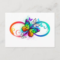 Bright infinity with rainbow butterfly