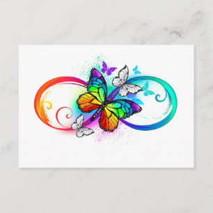 Carte D'accompagnement Bright infinity with rainbow butterfly