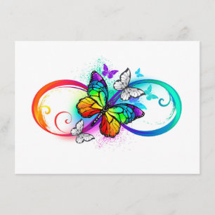 Carte D'accompagnement Bright infinity with rainbow butterfly