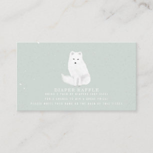 Carte D'accompagnement Broche à Baby shower bleu Renard neigeux de l'Arct
