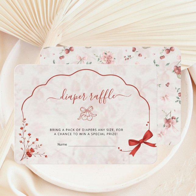 Carte D'accompagnement Brochure à couches roses cerise Baby shower (Créateur téléchargé)