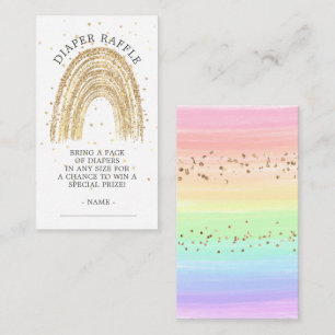 Carte D'accompagnement Brochure Baby shower Arc-en-Ciel moderne Or