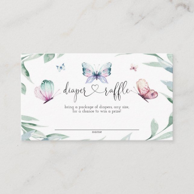 Carte D'accompagnement Brochure Baby shower papillon (Devant)