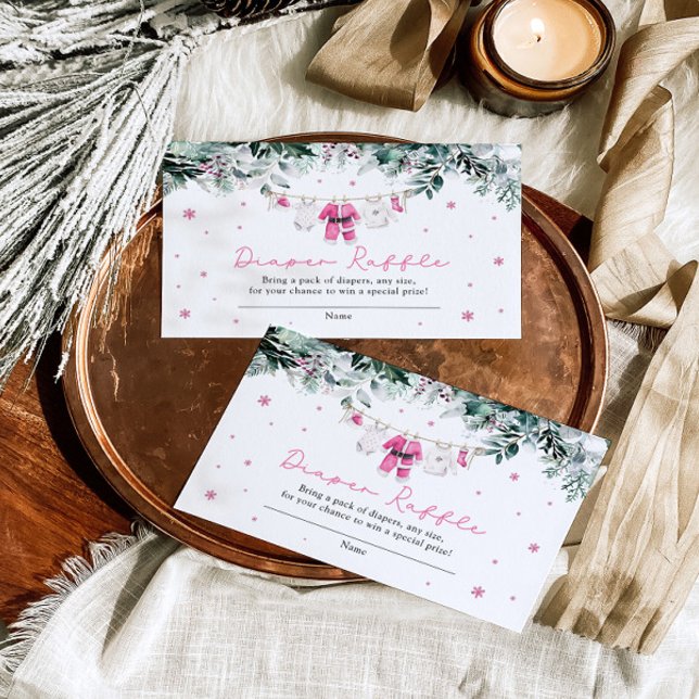 Carte D'accompagnement Brochure Baby shower Père Noël rose Noël (Créateur téléchargé)