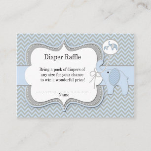 Carte D'accompagnement Brochure Chevron Elephant Baby Raffle