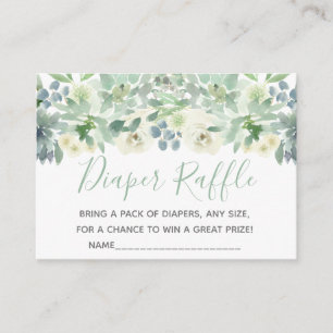 Carte D'accompagnement Brochure de Baby shower blanc Succulent Floral