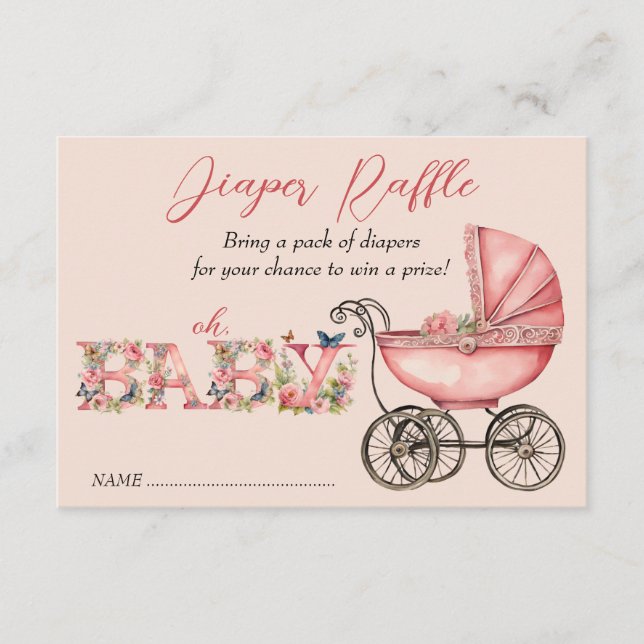Carte D'accompagnement Brochure de Baby shower de couches pour bébés (Devant)