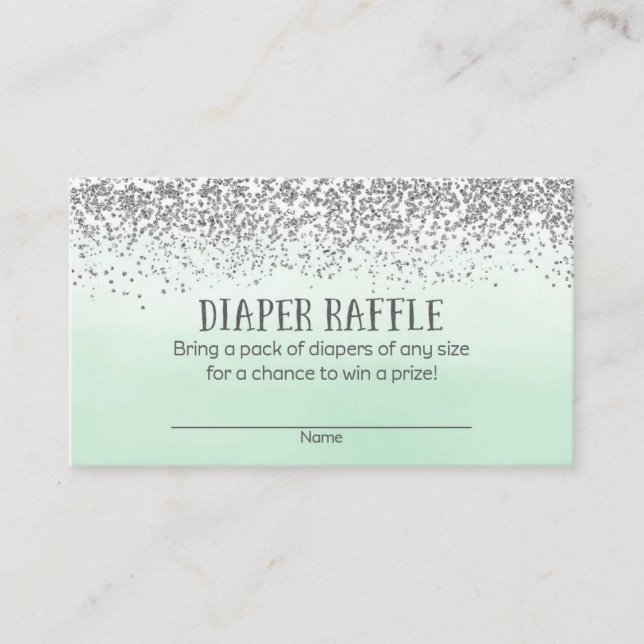 Carte D'accompagnement Brochure de Baby shower de menthe et d'argent (Devant)