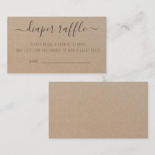 Carte D'accompagnement Brochure de Baby shower de papier Kraft rustique (Devant / Derrière)