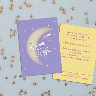 Carte D'accompagnement Brochure de fusée et de lune Roulette violette