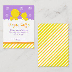 Carte D'accompagnement Brochure en caoutchouc Jaune et Purple Diaper Raff