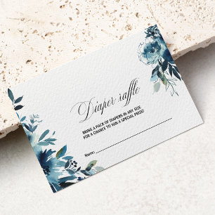 Carte D'accompagnement Brochure florale bleu marine