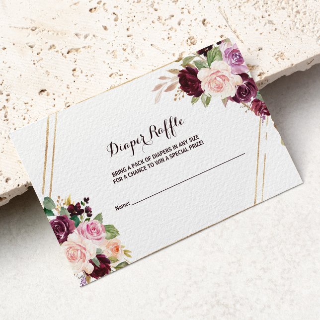 Carte D'accompagnement Brochure florale dorée vert bordeaux vert (Créateur téléchargé)