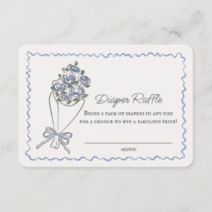 Carte D'accompagnement Brochure florale du marché aux fleurs bleu Inserti