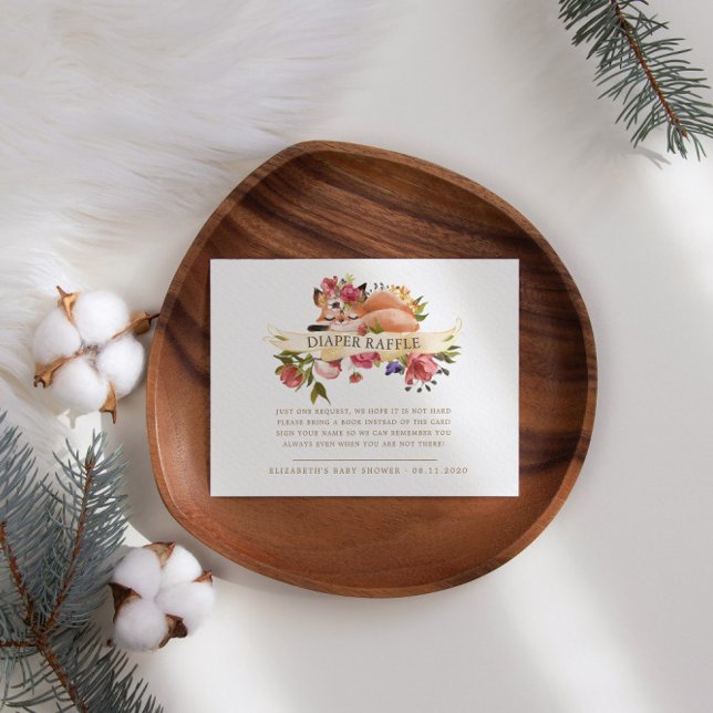 Carte D'accompagnement Brochure fourragère fourrure de renard floral de b (Créateur téléchargé)