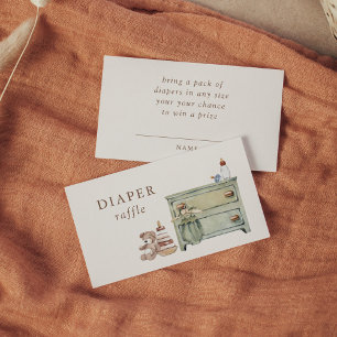 Carte D'accompagnement Brochure Neutral Boho Baby shower de couches