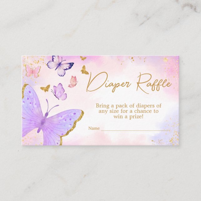 Carte D'accompagnement Brochure Papillon rose-pourpre (Devant)