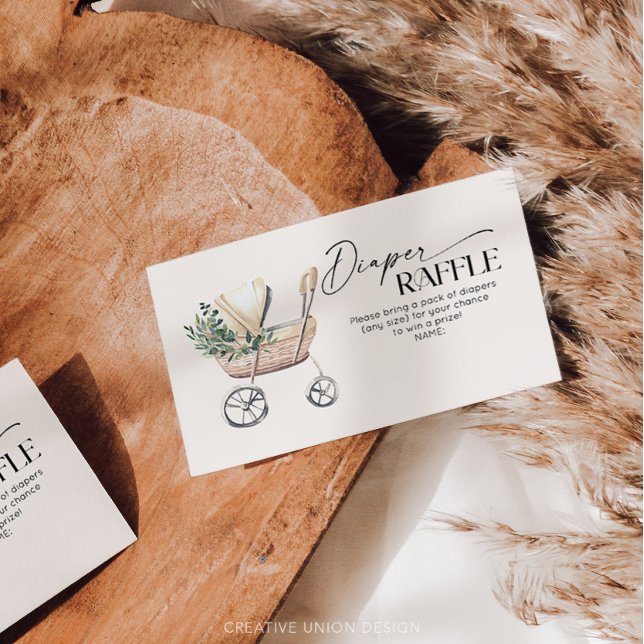 Carte D'accompagnement Brochure pour bébé Boho Sexe Brochure pour couche  (Diaper Raffle Cards)