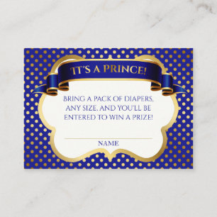 Carte D'accompagnement Brochure Prince Royal Blue Gold Couronne