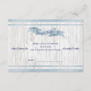 Carte D'accompagnement Brochure Raffle Garçon Baby Blue Boho Flèches