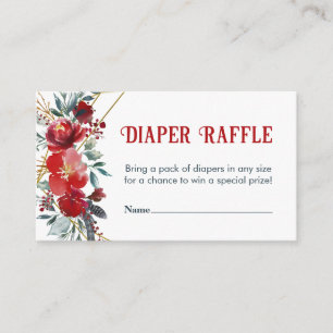 Carte D'accompagnement Brochure Raffle Noël Rouge Vert Baby shower E