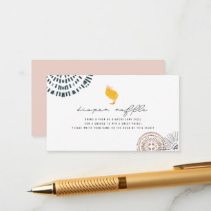 Carte D'accompagnement Brochure rose chiche pour bébé Boho Raffle