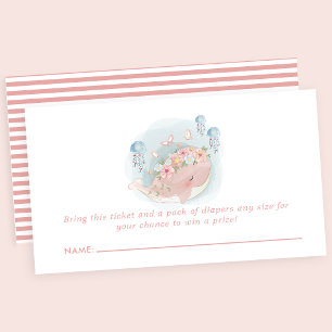 Carte D'accompagnement Brochure rose Jellyfish Baby shower Déchets Raffin