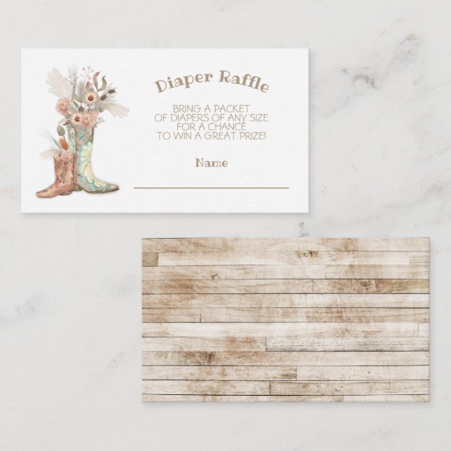 Carte D'accompagnement Brochures Florales de cowboy Raffin de couche (Devant / Derrière)