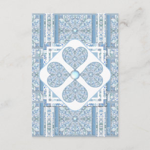 Carte D'accompagnement Broderie Céramique Bleu Clair