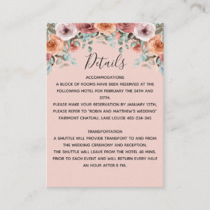 Carte D'accompagnement Brosse Ethérée Brosse Mariage Floral Insertion,