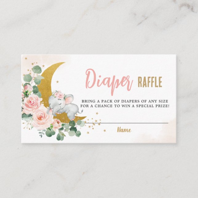 Carte D'accompagnement Brosse florale lune mignonne chaudière éléphant ra (Devant)