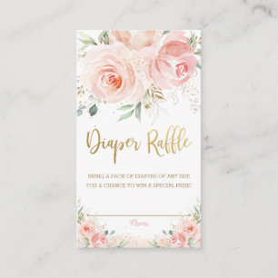 Carte D'accompagnement Brosse rose florale Baby shower doré rouille
