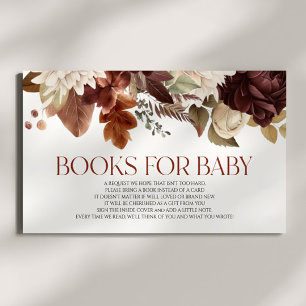 Carte D'accompagnement Brown Bourgogne Floral Baby showers Livres Pour Bé