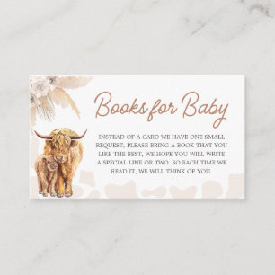 Carte D'accompagnement Brown Highland Cow Baby shower Livres pour bébé