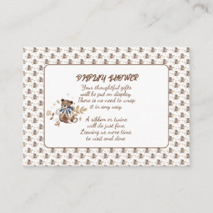 Carte D'accompagnement Brown Teddy Bear C'est un garçon ! Douche