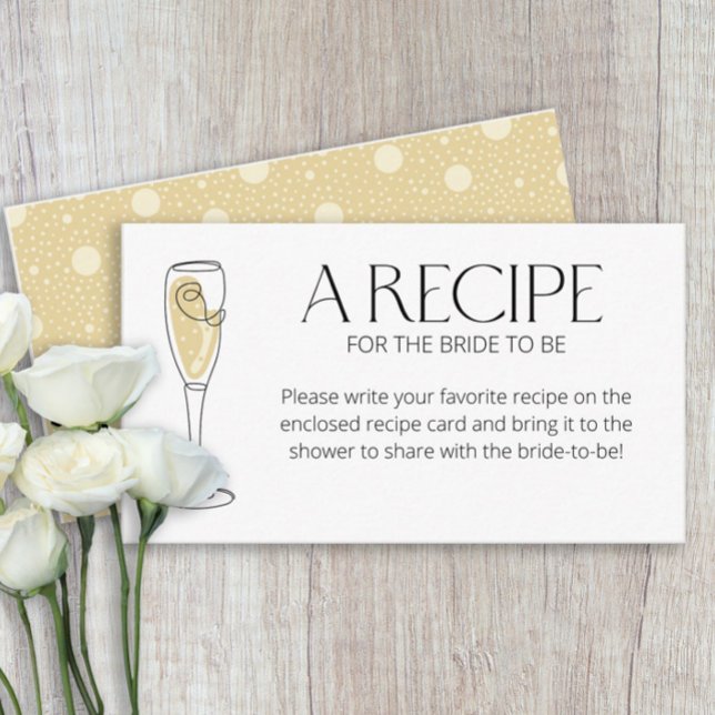 Carte D'accompagnement Brunch et Bubbly Champagne Recette pour la mariée (Créateur téléchargé)