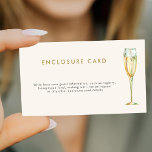 Carte D'accompagnement Brunch et bulle champagne douche nuptiale<br><div class="desc">Verre d'or moderne élégant simple typographie script brunch et bubble champagne bridal douche soirée détails insérer carte.</div>