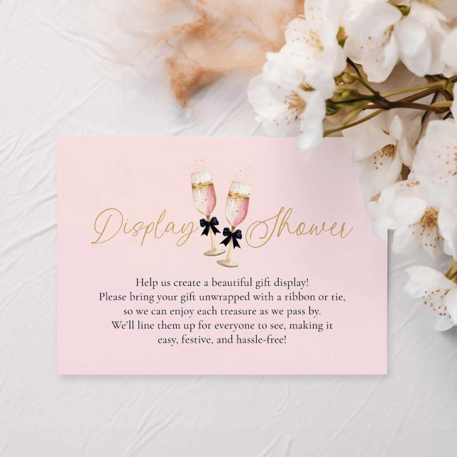 Carte D'accompagnement Brunch rose et mousseux Afficher douche (Pink Champagne Bridal Shower Display Shower Card)