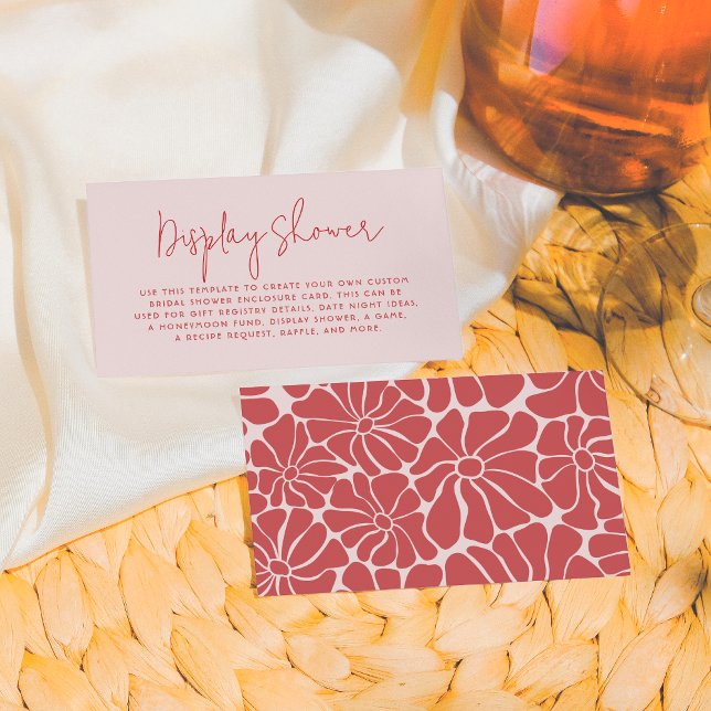 Carte D'accompagnement Brunch Super rose et rouge rétro (Créateur téléchargé)