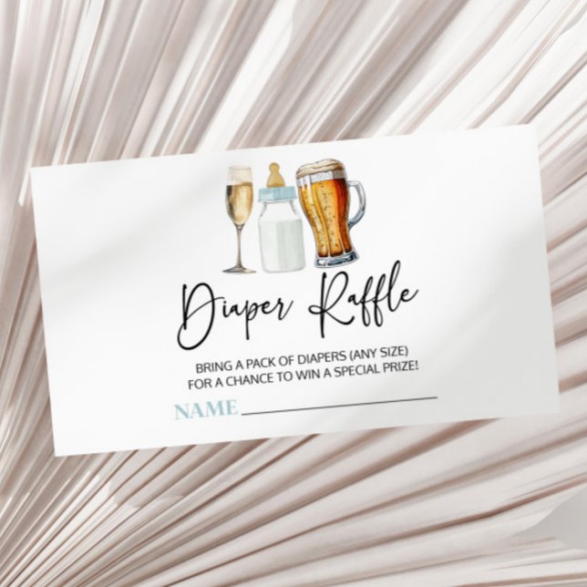 Carte D'accompagnement Bubbles Brews Diapers Baby shower Diaper Raffin (Créateur téléchargé)