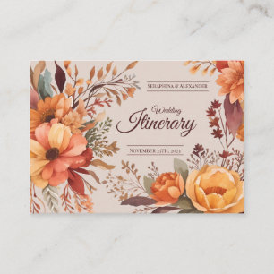 Carte D'accompagnement Budget Automne Floral Mariage Itinéraire