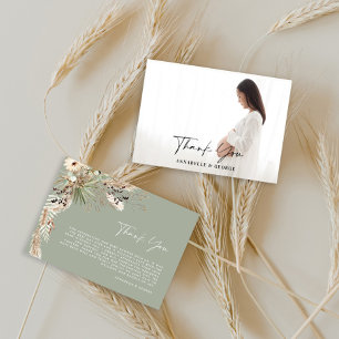 Carte D'accompagnement Budget botanique simple photo de baby shower merci