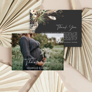 Carte D'accompagnement Budget botanique simple photo de baby shower merci