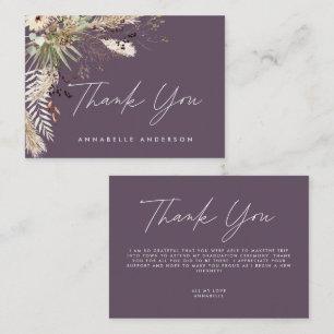 Carte D'accompagnement Budget botanique violet graduation Merci