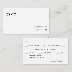 Carte D'accompagnement Budget Budget Calligraphie noir et blanc 9 Repas