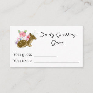Carte D'accompagnement Budget Candy Devinant jeu Baby shower fille rose