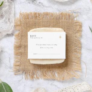 Carte D'accompagnement BUDGET Classic étoiles d'or céleste mariage RSVP